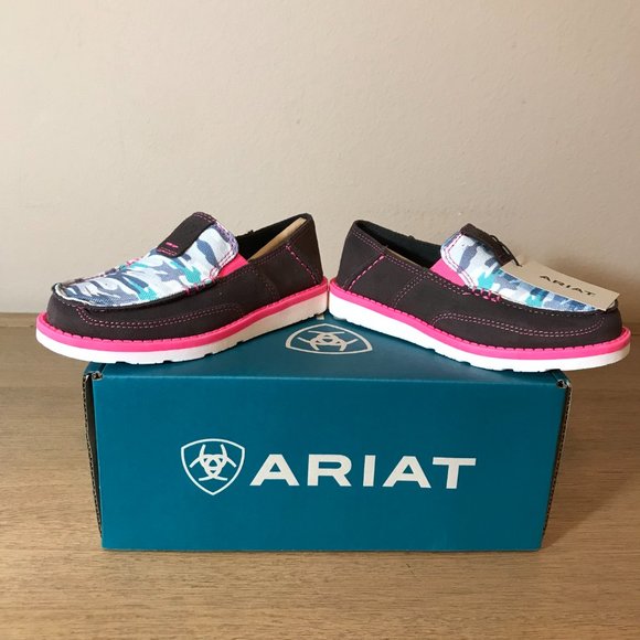 NEW Ariat Cruiser Aged Coffee Suede/Sky Camo Print Shoes 10021607 - Picture 6 of 12